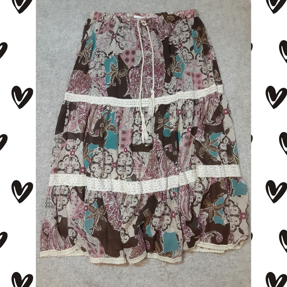 Adorable Apt. 9 Long Midi Boho Skirt M EUC